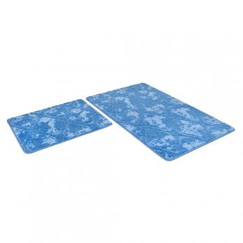 Набор ковриков д/ванной Shahintex Vintage  60*100+60*50 синий (02)