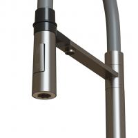 Смеситель для кухни 35k MIXLINE MLSS-0401 СЕРЫЙ гиб. излив магнит, подкл.к фильтру, п/гайку САТИН