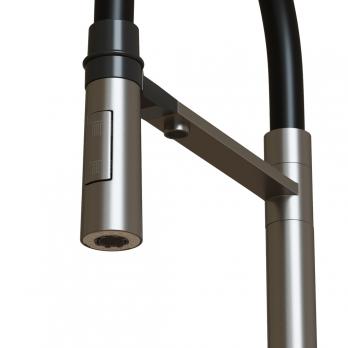 Смеситель для кухни 35k MIXLINE MLSS-0401 ЧЕРНЫЙ гиб. излив магнит, подкл.к фильтру, п/гайку САТИН