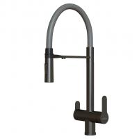 Смеситель для кухни 35k MIXLINE MLSS-0401BL серый гиб. излив магнит, подкл.к фильтру, ЧЕРНЫЙ ГРАФИТ