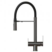 Смеситель для кухни 35k MIXLINE MLSS-0401BL черный гиб. излив магнит, подкл.к фильтру, ЧЕРНЫЙ ГРАФИТ