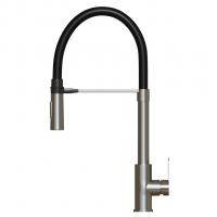 Смеситель для кухни 35k MIXLINE MLSS-0402 черный гибкий излив магнит, п/гайку САТИН