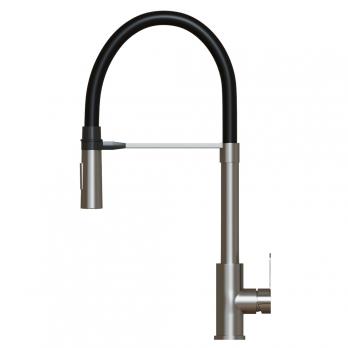 Смеситель для кухни 35k MIXLINE MLSS-0402 черный гибкий излив магнит, п/гайку САТИН