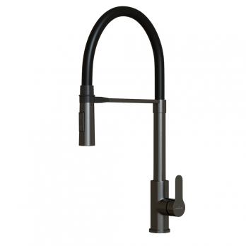 Смеситель для кухни 35k MIXLINE MLSS-0402BL черный гибкий излив магнит, п/гайку ЧЕРНЫЙ ГРАФИТ