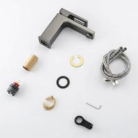 Смеситель для раковины 35к G1017-9 GAPPO литой, п/гайку, ОРУЖЕЙНАЯ СТАЛЬ