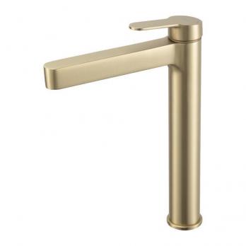 Смеситель для раковины 35к G1099-83 GAPPO нерж. сталь, литой, высокий, п/гайку, ЗОЛОТО САТИН