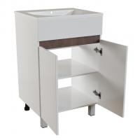 Тумба д/ванной "БРИКС-50" 2 ст.белый/дуб вотан под рак."Breeze 50"меб. (Sanita Luxe)(ПВХ) (разбор)
