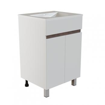 Тумба д/ванной "БРИКС-50" 2 ст.белый/дуб вотан под рак."Breeze 50"меб. (Sanita Luxe)(ПВХ) (разбор)