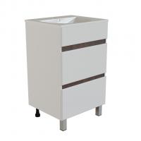 Тумба д/ванной "БРИКС-50" 2 ящ. белый/дуб вотан под рак."Breeze 50" меб. (Sanita Luxe) (ПВХ)(разбор)