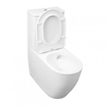 Унитаз-компакт безободковый WAVE ALEO Tornado1.0, гор,ниж,2-кн.арм, дюро,м/л,быстр,БЕЛЫЙ глянец NEW