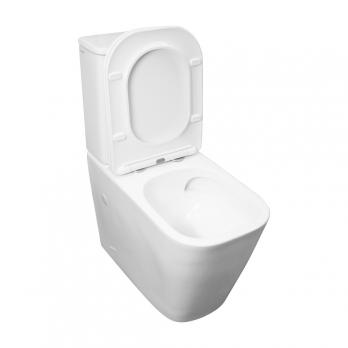 Унитаз-компакт безободковый WAVE APEKS Tornado1.0, гор,ниж,2-кн.арм, дюро,м/л,быстр,БЕЛЫЙ глянец NEW