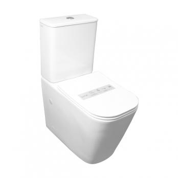 Унитаз-компакт безободковый WAVE APEKS Tornado1.0, гор,ниж,2-кн.арм, дюро,м/л,быстр,БЕЛЫЙ глянец NEW