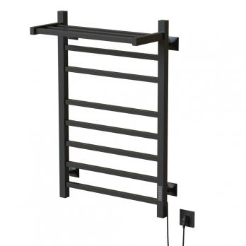 Полотенцесушитель MIXLINE FORTUNE  80х50 (таймер, 560 Вт, 7 перекладин + ПОЛКА) электрический ГРАФИТ