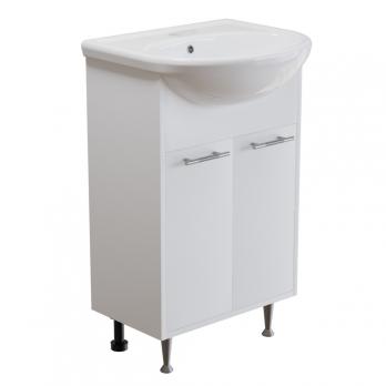 Тумба д/ванной "АлАн-55" белый 2 створки  под раковину Уют-55 (Rosa) (ЛДСП) (разбор)