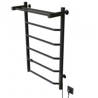 Полотенцесушитель MIXLINE MIRA  80х50 (таймер, 336 Вт, 5 перекладин + ПОЛКА) электрический ГРАФИТ