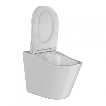 Унитаз подвесной анатомический WAVE SILUET Tornado3.0 сид. дюропласт, м/л, быстр, БЕЛЫЙ глянец (XL)