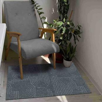 Коврик влаговпитывающий "Лабиринт" 50*100 см серый, ворс 5мм