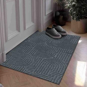 Коврик влаговпитывающий "Лабиринт" 50*100 см серый, ворс 5мм