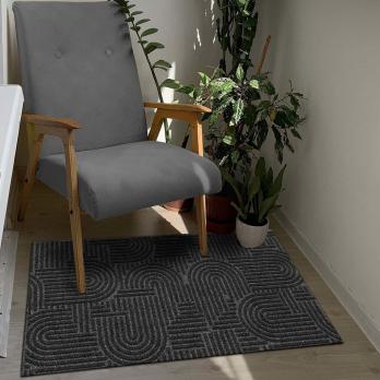 Коврик влаговпитывающий "Лабиринт" 50*100 см черный гранит, ворс 5мм