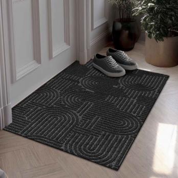 Коврик влаговпитывающий "Лабиринт" 50*100 см черный гранит, ворс 5мм