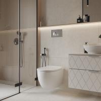 Комплект Sanita Luxe "Система инсталляции OLI+подвесной унитаз Galaxy RML SLM + круглая кнопка ХРОМ"