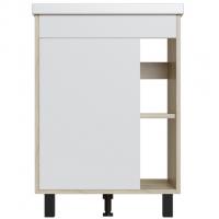 Тумба д/ванной "МИЛТОН-60" Дуб сонома/белый под рак. Фостер 60 (Kirovit) (ЛДСП /ПВХ)