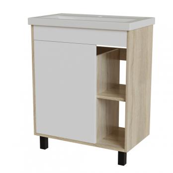 Тумба д/ванной "МИЛТОН-70" Дуб сонома/белый под рак. Фостер 70 (Kirovit) (ЛДСП /ПВХ)