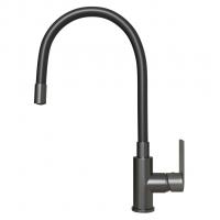 Смеситель для кухни 35к MIXLINE ML33-098GR "City Graphite" гибкий излив боковая ручка б/отв ГРАФИТ