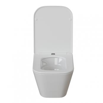 Унитаз подвесной безободковый WAVE EGO Tornado3.0 сид. дюропласт, м/л, быстр, БЕЛЫЙ глянец (XL)