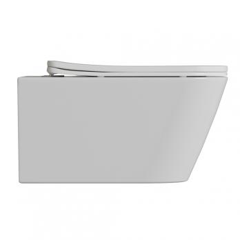 Унитаз подвесной безободковый WAVE EGO Tornado3.0 сид. дюропласт, м/л, быстр, БЕЛЫЙ глянец (XL)