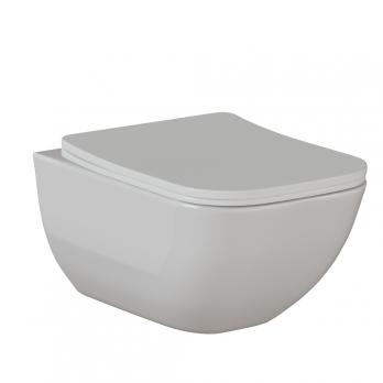 Унитаз подвесной безободковый WAVE LETI Tornado3.0 сид. дюропласт, м/л, быстр, БЕЛЫЙ глянец (XL)