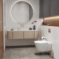 Унитаз подвесной безободковый WAVE PRIME Tornado3.0 сид. дюропласт, м/л, быстр, БЕЛЫЙ глянец (L)