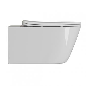 Унитаз подвесной безободковый WAVE PRIME Tornado3.0 сид. дюропласт, м/л, быстр, БЕЛЫЙ глянец (L)