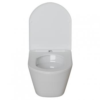 Унитаз подвесной безободковый WAVE PRIME Tornado3.0 сид. дюропласт, м/л, быстр, БЕЛЫЙ глянец (L)
