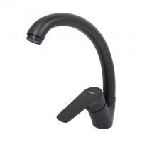 Смеситель для кухни 35k MIXLINE ML14-031BL высокий излив б/отв боковая п/гайку ЧЕРНЫЙ (без подводки)