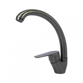 Смеситель для кухни 35k MIXLINE ML14-031GR высокий излив б/отв боковая п/гайку ГРАФИТ (без подводки)