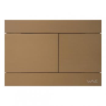 Кнопка смыва WAVE SS06-2 универсальная, БРОНЗА МАТОВАЯ, прямоугольная, НЕРЖ