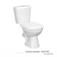 Унитаз-компакт "Лаго" МС Инкоэр-Б1 (ниж.подв.,кос. выпуск,сид.полип.1кн белая, арм.) КЕРАМИН