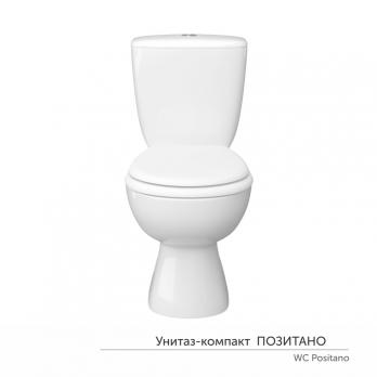 Унитаз-компакт "Позитано" МС Инкоэр-Б1 (ниж.подв.,гор. выпуск,сид.полип.1кн белая, арм.) КЕРАМИН