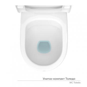 Унитаз-компакт "Толедо" МС Инкоэр-Б1 (ниж.подв.,кос. выпуск,сид.полип.1кн белая, арм.) КЕРАМИН
