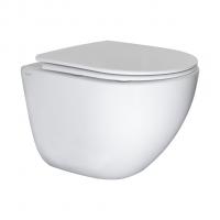 Унитаз подвесной безободковый WAVE RONDO Tornado3.0 сид. дюропласт, м/л, быстр, БЕЛЫЙ глянец (XL)