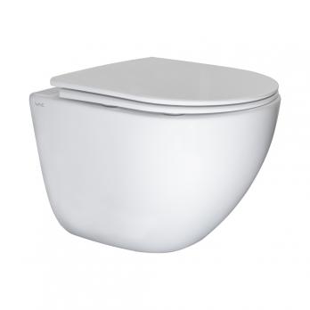 Унитаз подвесной безободковый WAVE RONDO Tornado3.0 сид. дюропласт, м/л, быстр, БЕЛЫЙ глянец (XL)