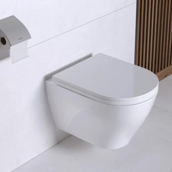 Унитаз подвесной "Breeze" безободковый (сид. дюро м/лифт, clip up) (Sanita Luxe)