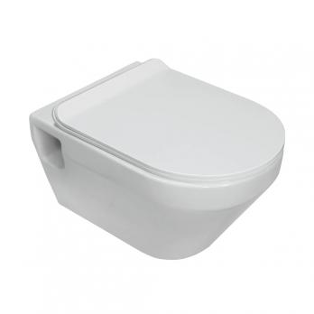 Унитаз подвесной "Novel" безободковый (сид. дюро м/лифт slim, clip up) (Sanita Luxe)