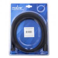 Шланг душевой 150 см имп/кон, силиконовый ЧЕРНЫЙ МАТОВЫЙ MIXLINE MIX-7-150 ЛЮКС (блистер)