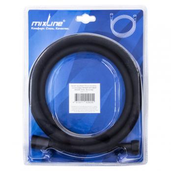 Шланг душевой 175 см имп/кон, силиконовый ЧЕРНЫЙ МАТОВЫЙ MIXLINE MIX-7-175 ЛЮКС (блистер)