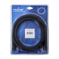 Шланг душевой 200 см имп/кон, силиконовый ЧЕРНЫЙ МАТОВЫЙ MIXLINE MIX-7-200 ЛЮКС (блистер)