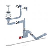 Сифон 3 1/2*40 Ani смещенный,с носиком,гиб.круг. и прямоуг пер.с гофрой 40*40/50 F5345SA15 АНИ пласт