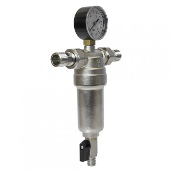 Фильтр самоочищающийся 1/2'' нар/нар с манометром VRT