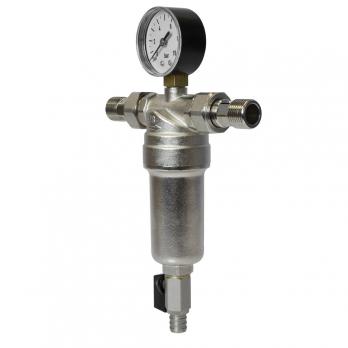 Фильтр самоочищающийся 1/2'' нар/нар с манометром VRT